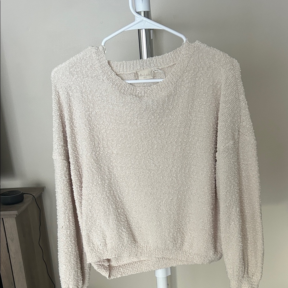 Altar'd State Soft Cream Crew Neck Sweater